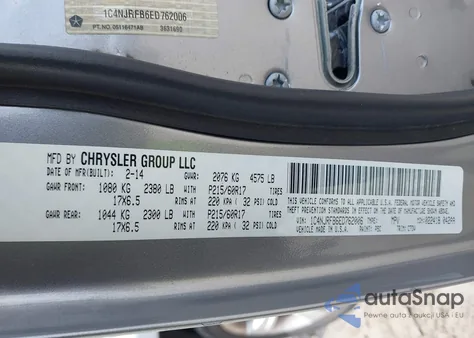 2014 Jeep Patriot Latitude из США, поврежденный, VIN 1C4NJRFB6ED762006